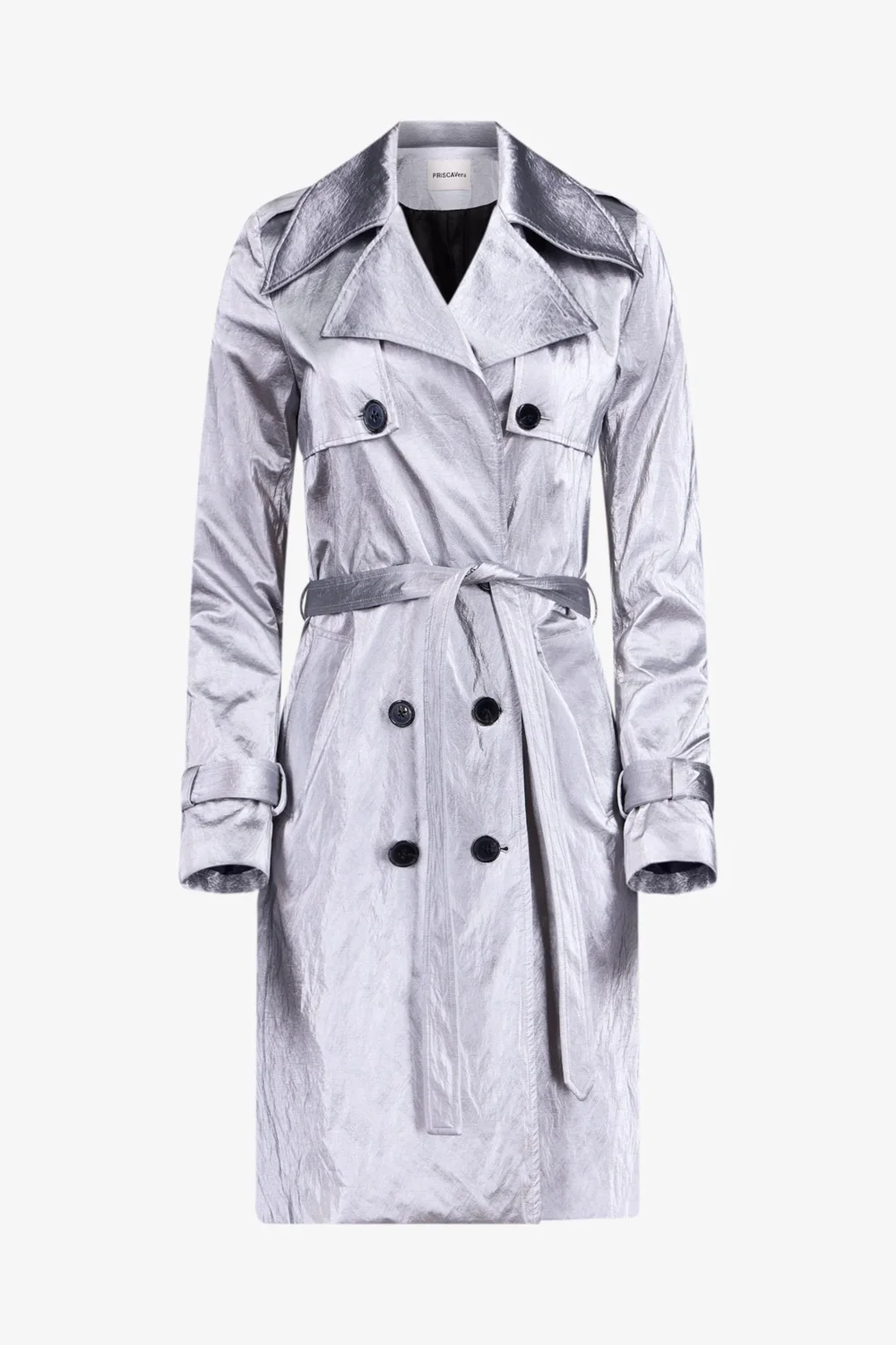 Silver Rainwear Trench Coat