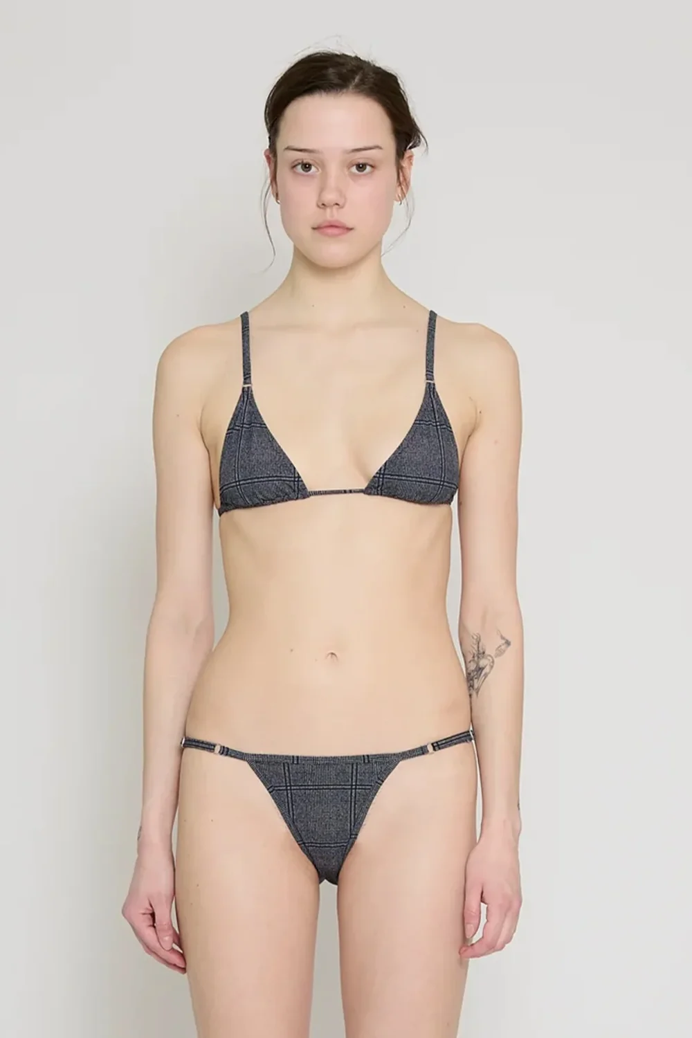 Glen Check Adjustable Triangle Bikini Top