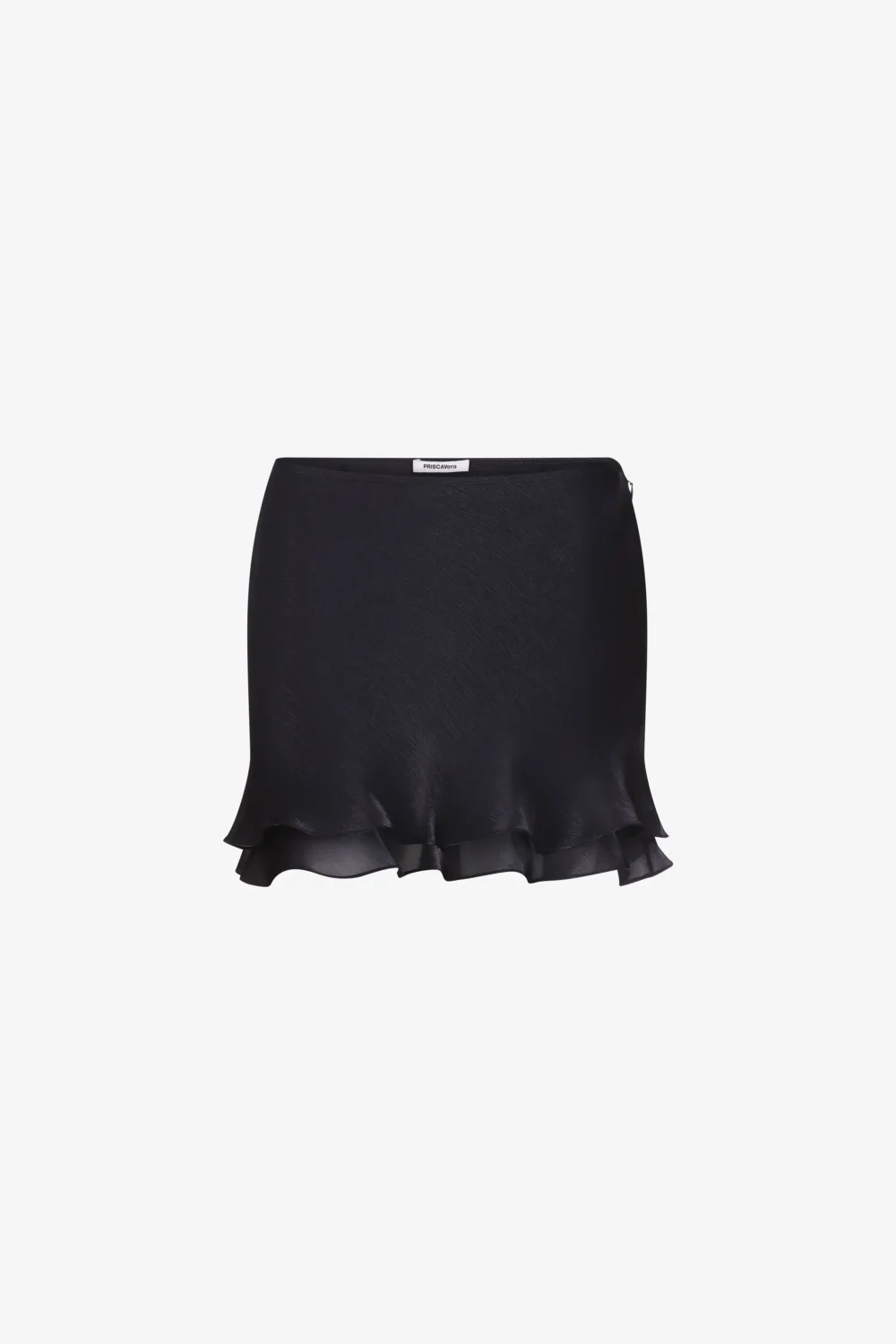 Black Double Layer Mini Skirt