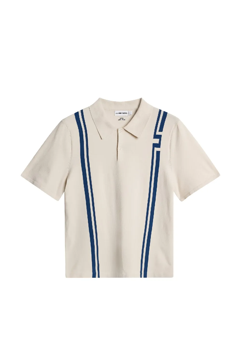 Rylan Stripe Knit Golf Polo / Moonbeam
