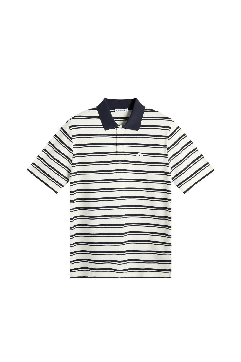 Trond Striped Polo Pique / JL Navy