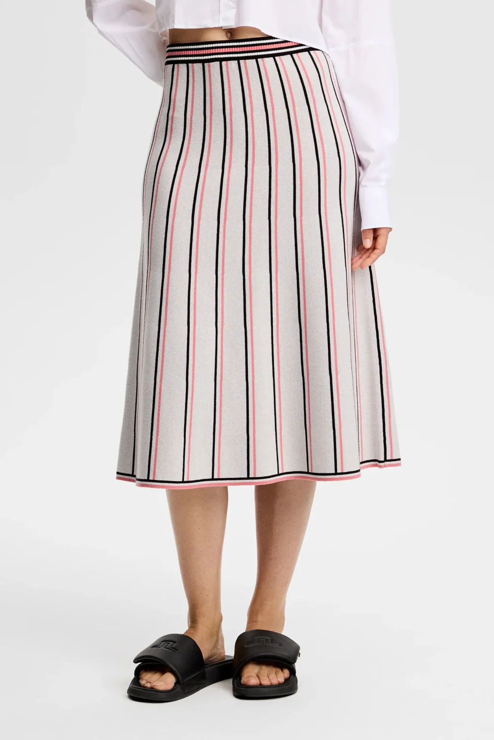 Nora Knit Midi Skirt / White - 2