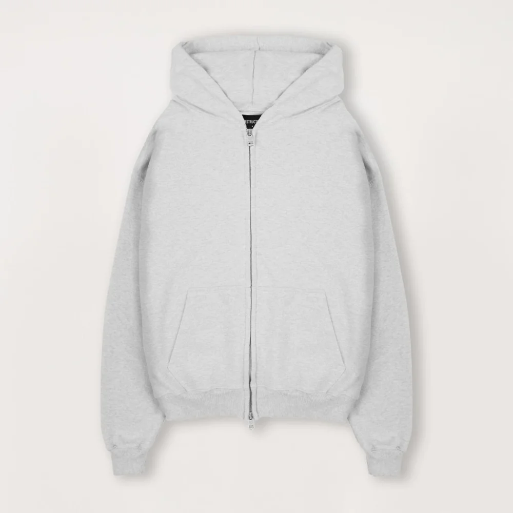 Zip Hoodie - Light Marl Grey