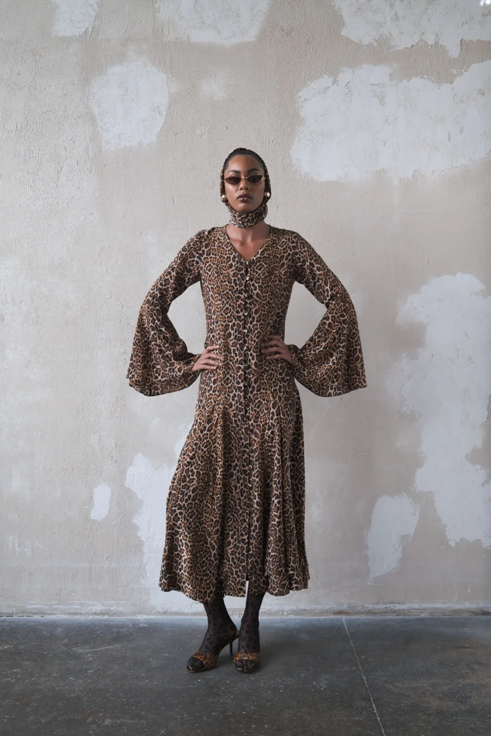 Godet Dress in Silk