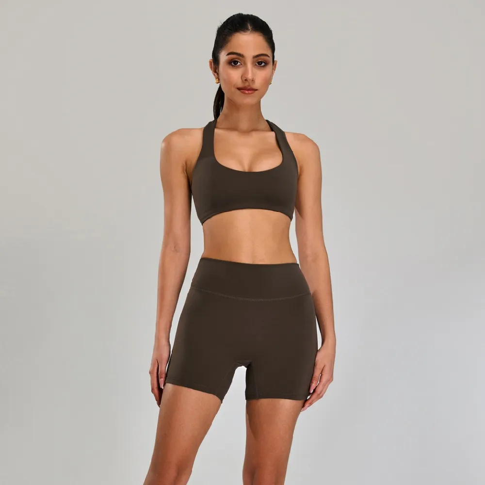 Brown Leggings/Bikers/Sports Bra (Bundle)