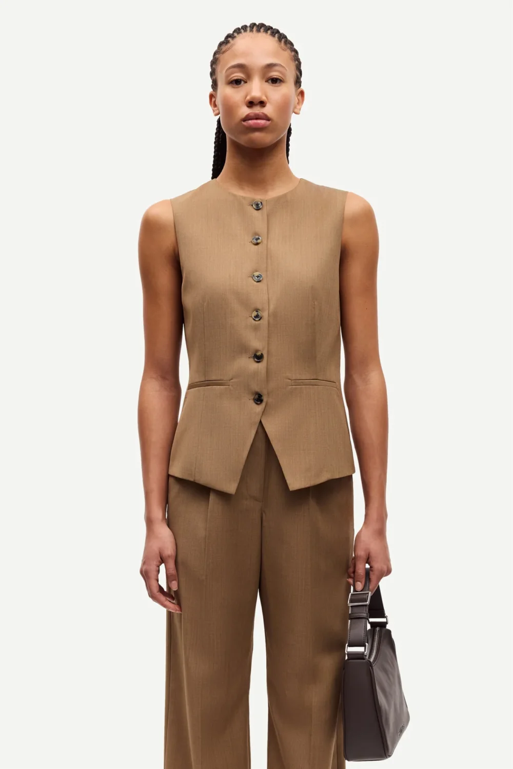 Saruma vest in otter melange - 4
