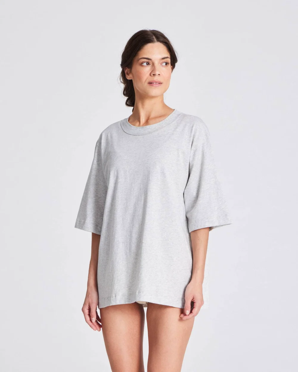 Maya Oversize-T-Shirt GOTS 243975 – Hellgrau Meliert