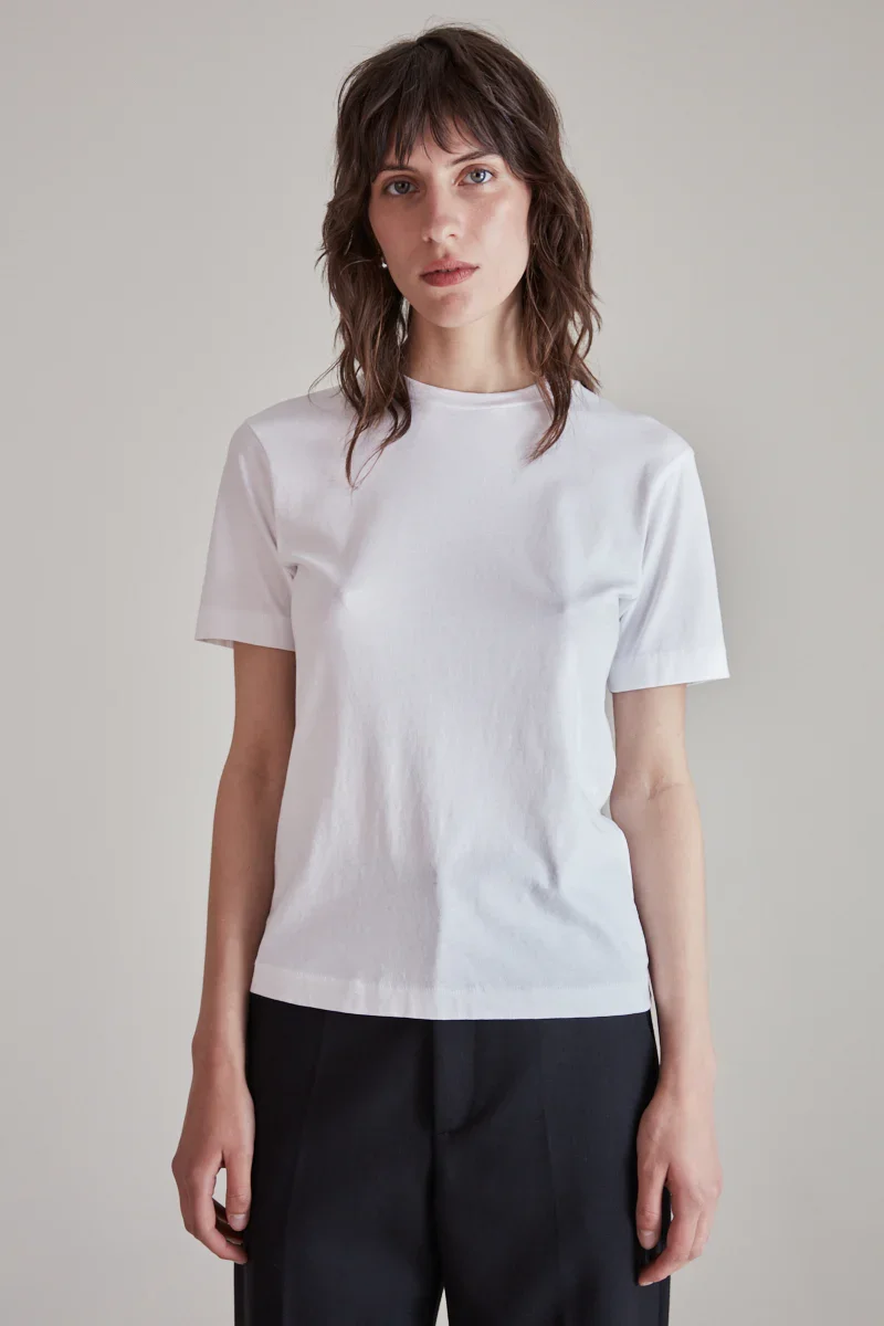 Tiny tee in white light jersey by Hope