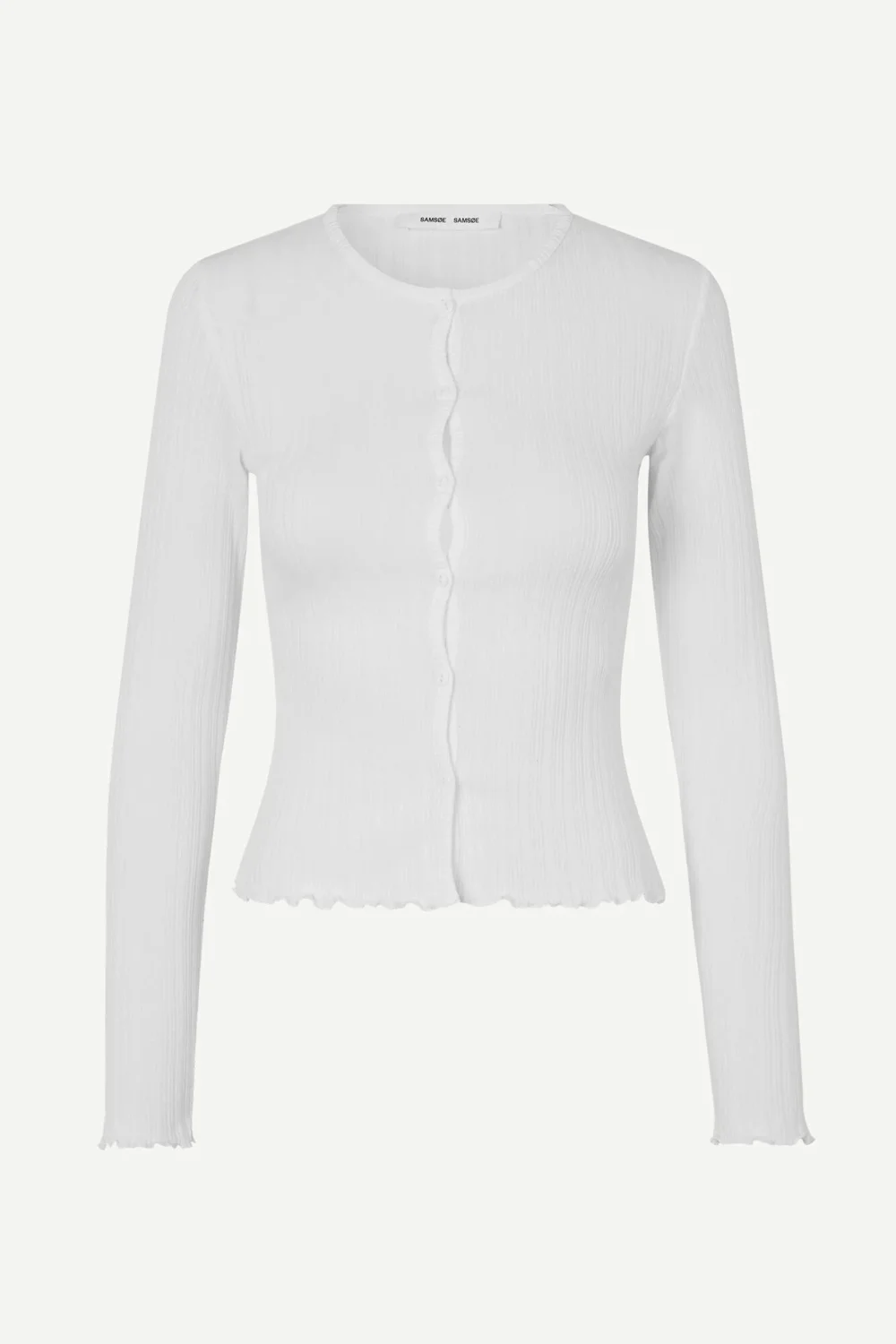 Pointelle cardigan in ivory white