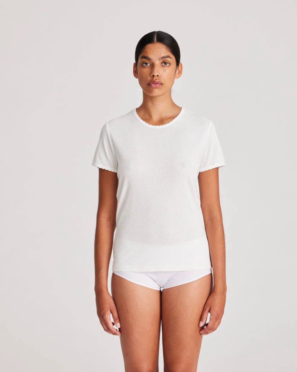 Christine Kurzarmshirt aus Baumwolle - Weiß