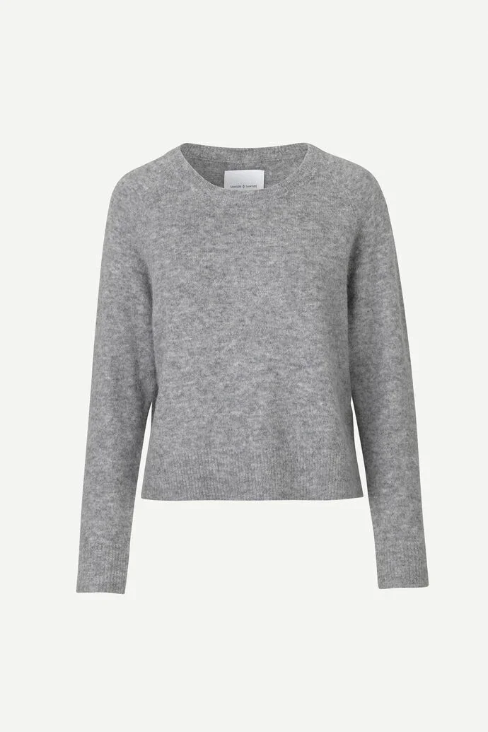 Nor short alpaca sweater in grey melange