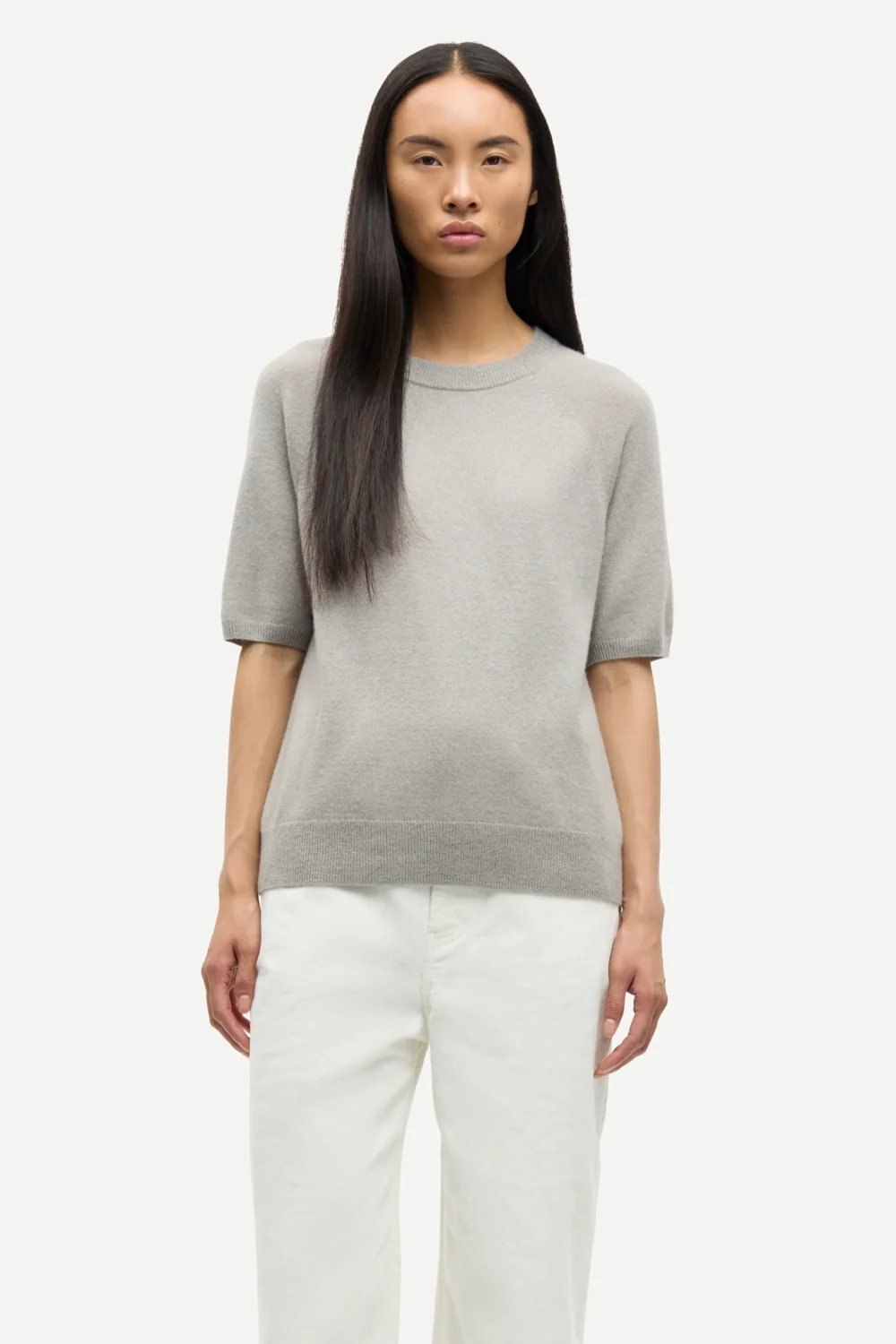 Pure cashmere t-shirt in elephant skin
