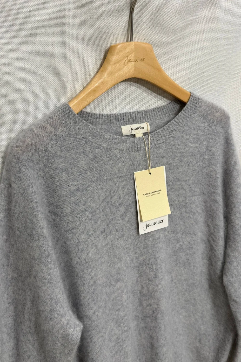 Knitted sweater brushed wool and cashmere Perle / one size