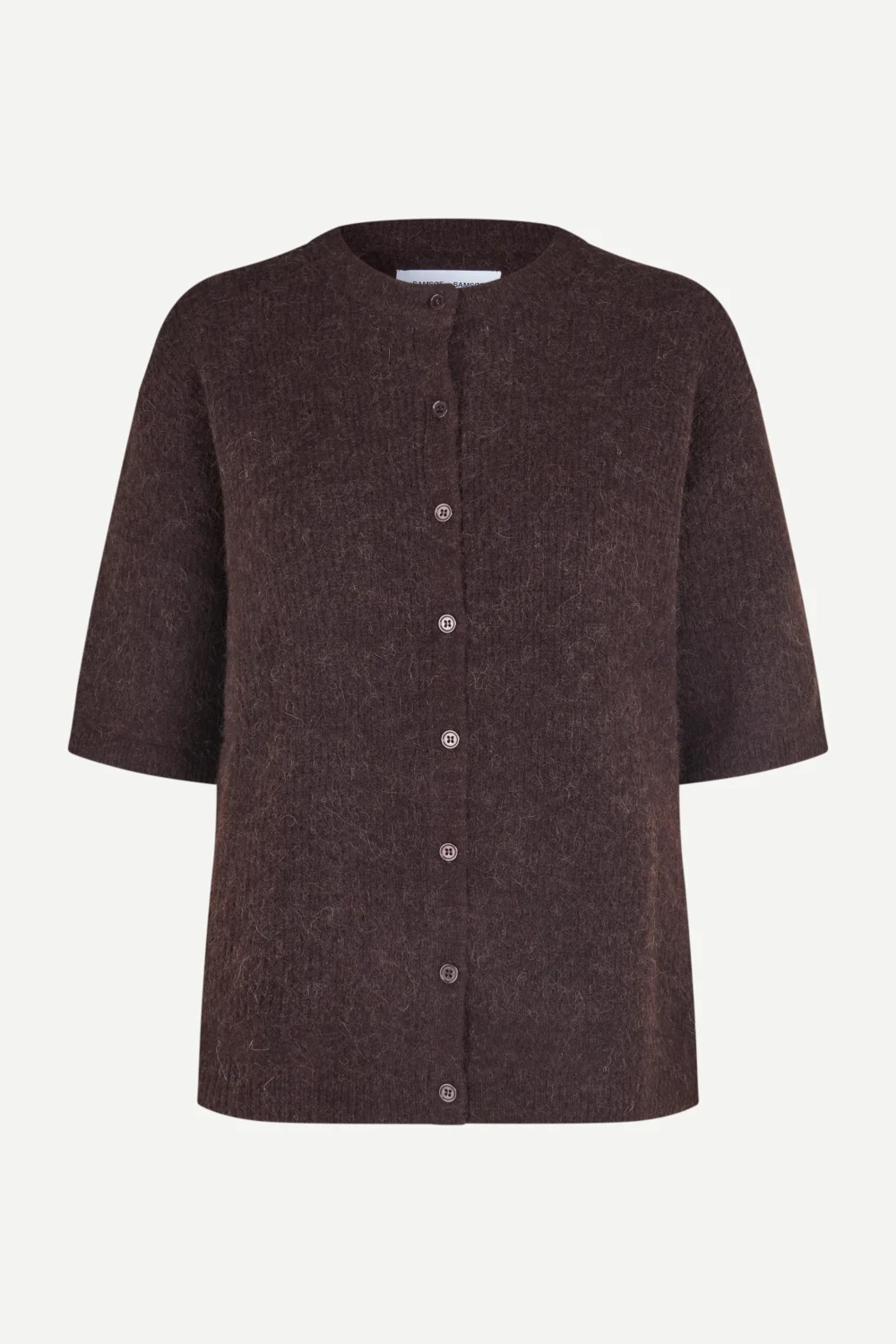 Saanoura alpaca cardigan in black coffee