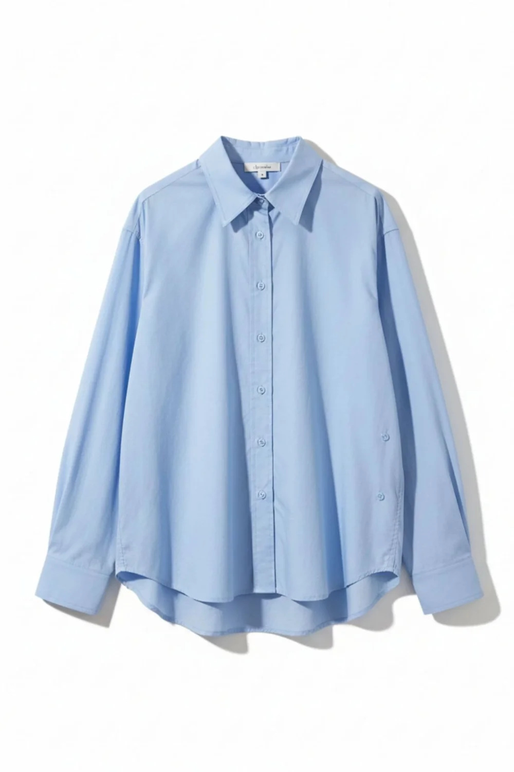 Oversize 2-in-1 Hemd aus 100% Baumwolle: Himmel