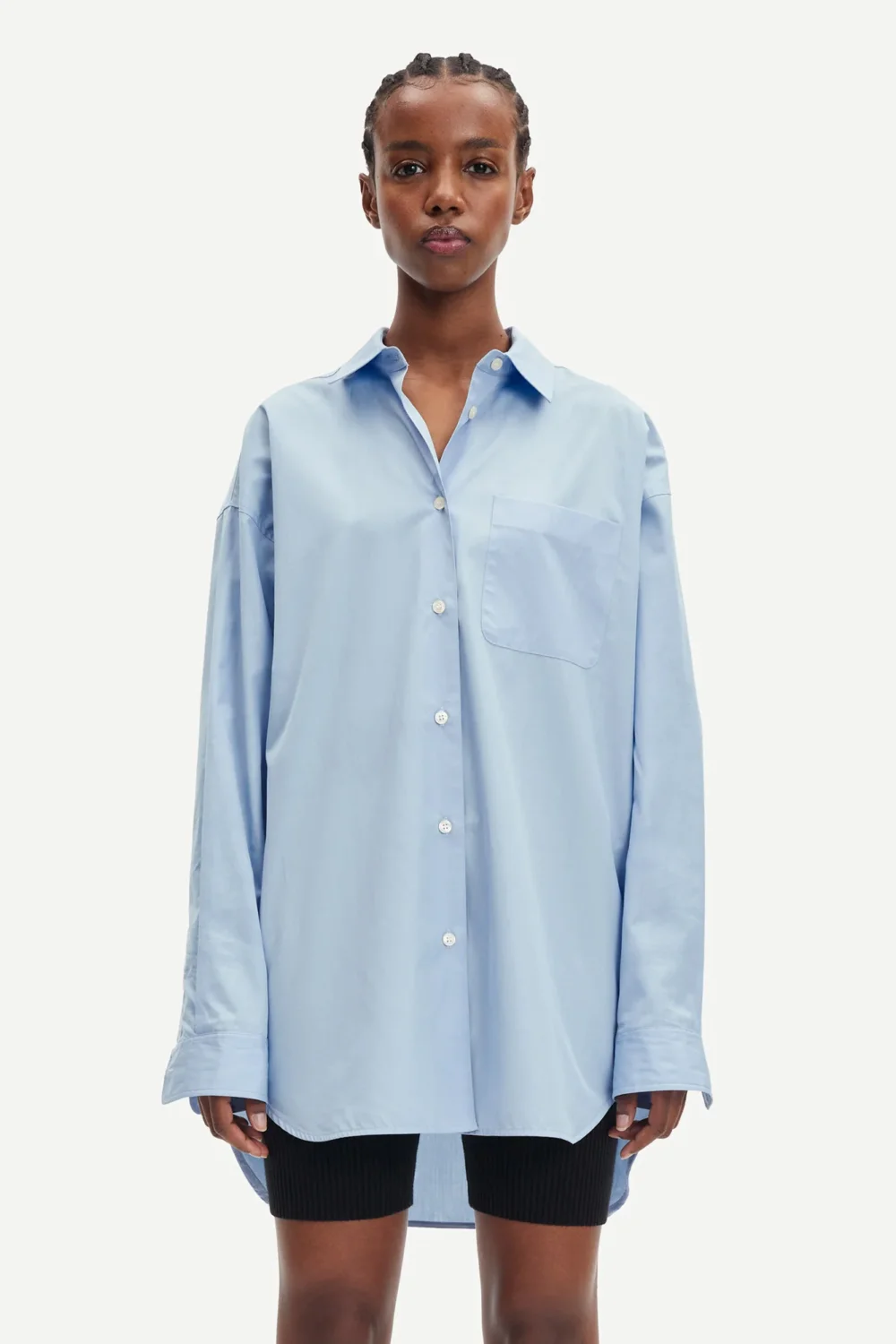 OVERSIZED SHIRT WITH CHEST POCKET IN SERENITY