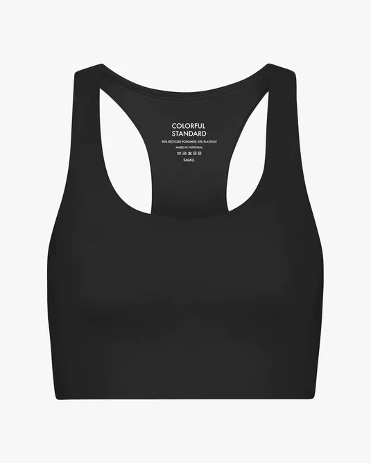Active cropped bra in deep black