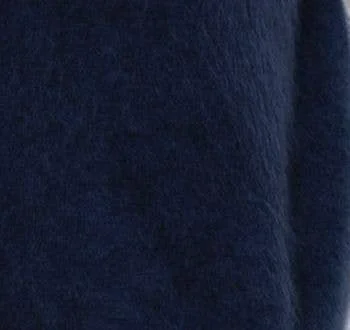 Kaschmir-Wollpullover gebürstet Rundhalsausschnitt kurze Ärmel: Marine / one size