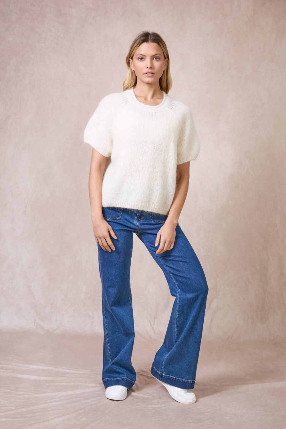 Kurzarm-Pullover aus Mohair