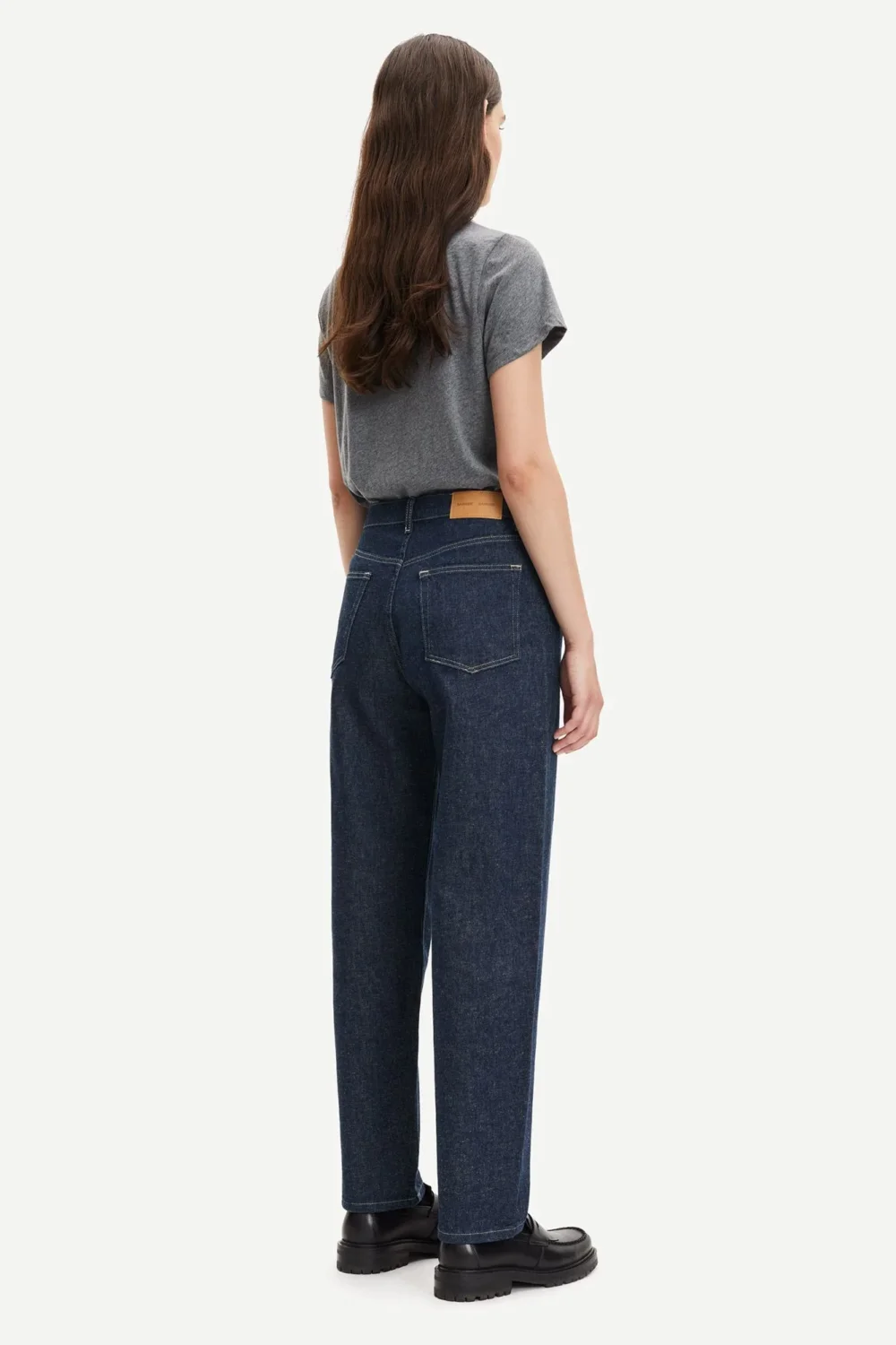 Basic crew neck shirt in dark grey melange - 4