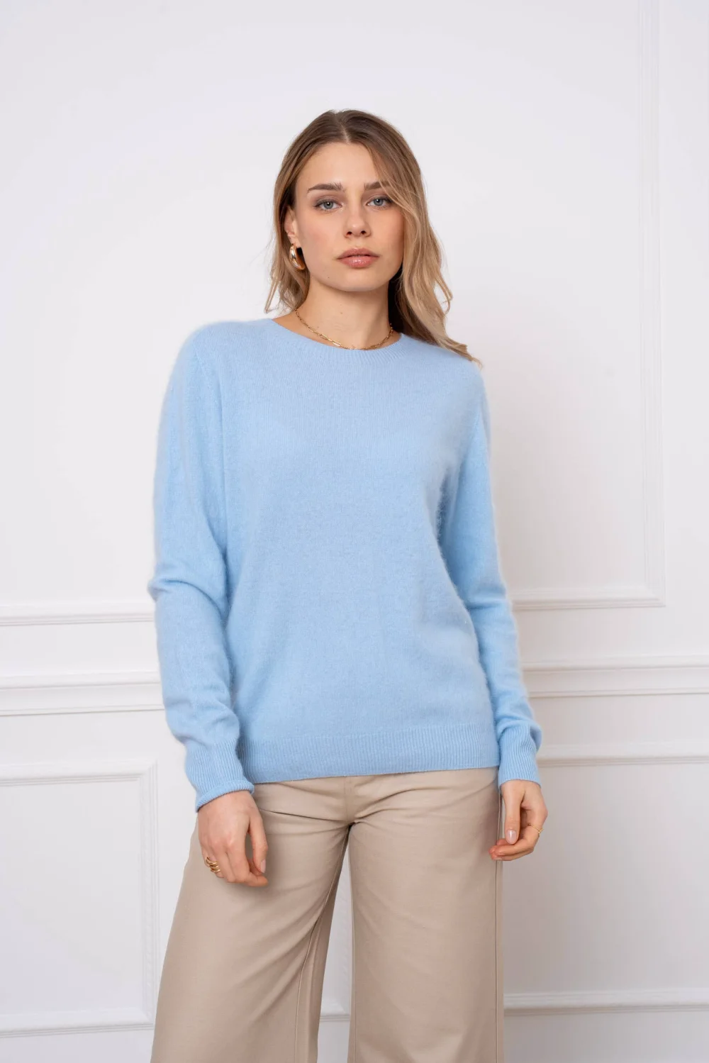 Knitted sweater brushed wool and cashmere Ciel