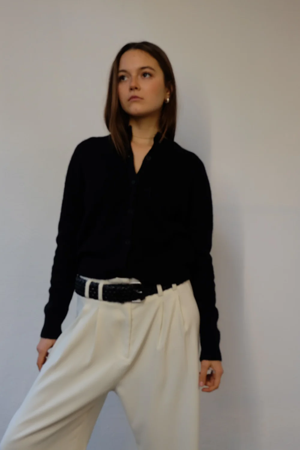 Alpaca cardigan in black