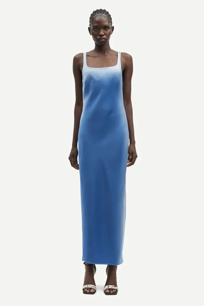 Silky dress in sky ombre