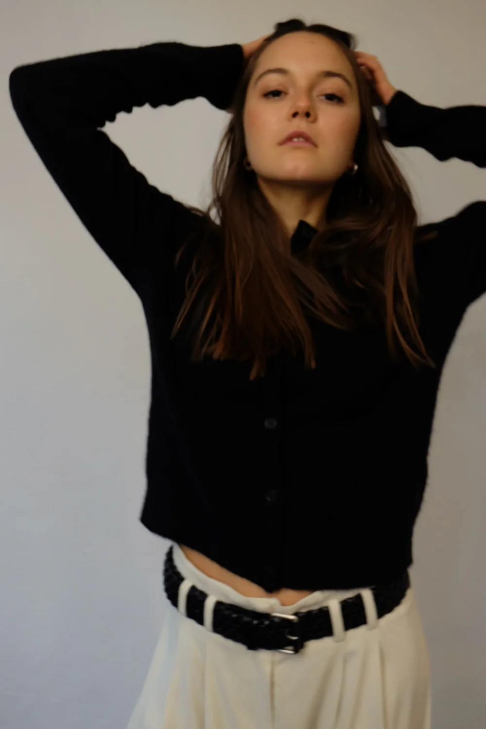 Alpaca cardigan in black - 4