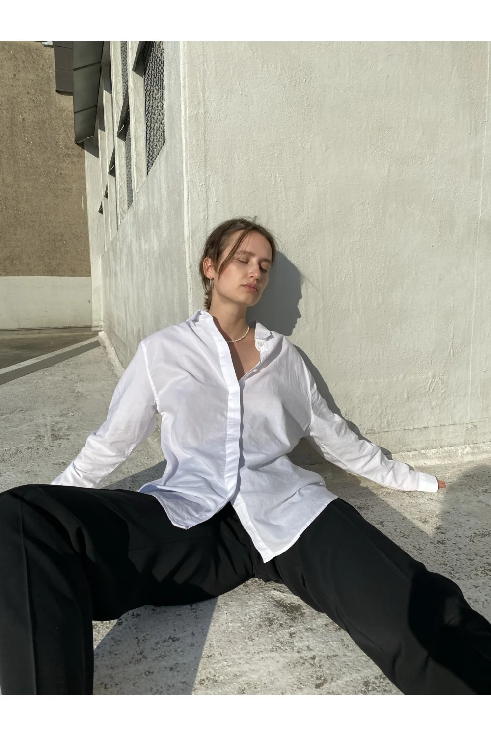 Overdsized Cotton Shirt in white