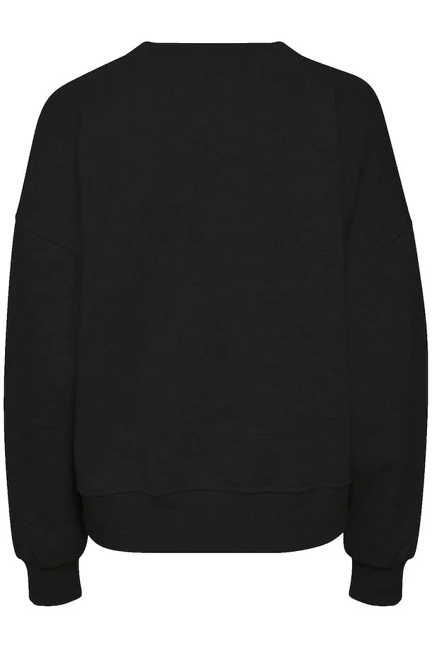 Short oversized sweater in black - 3