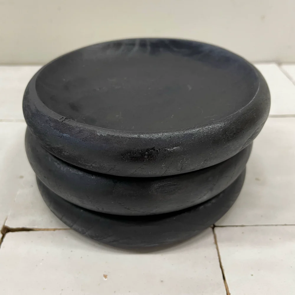 BB002 - Schälchen aus schwarzem Teakholz, 12 cm
