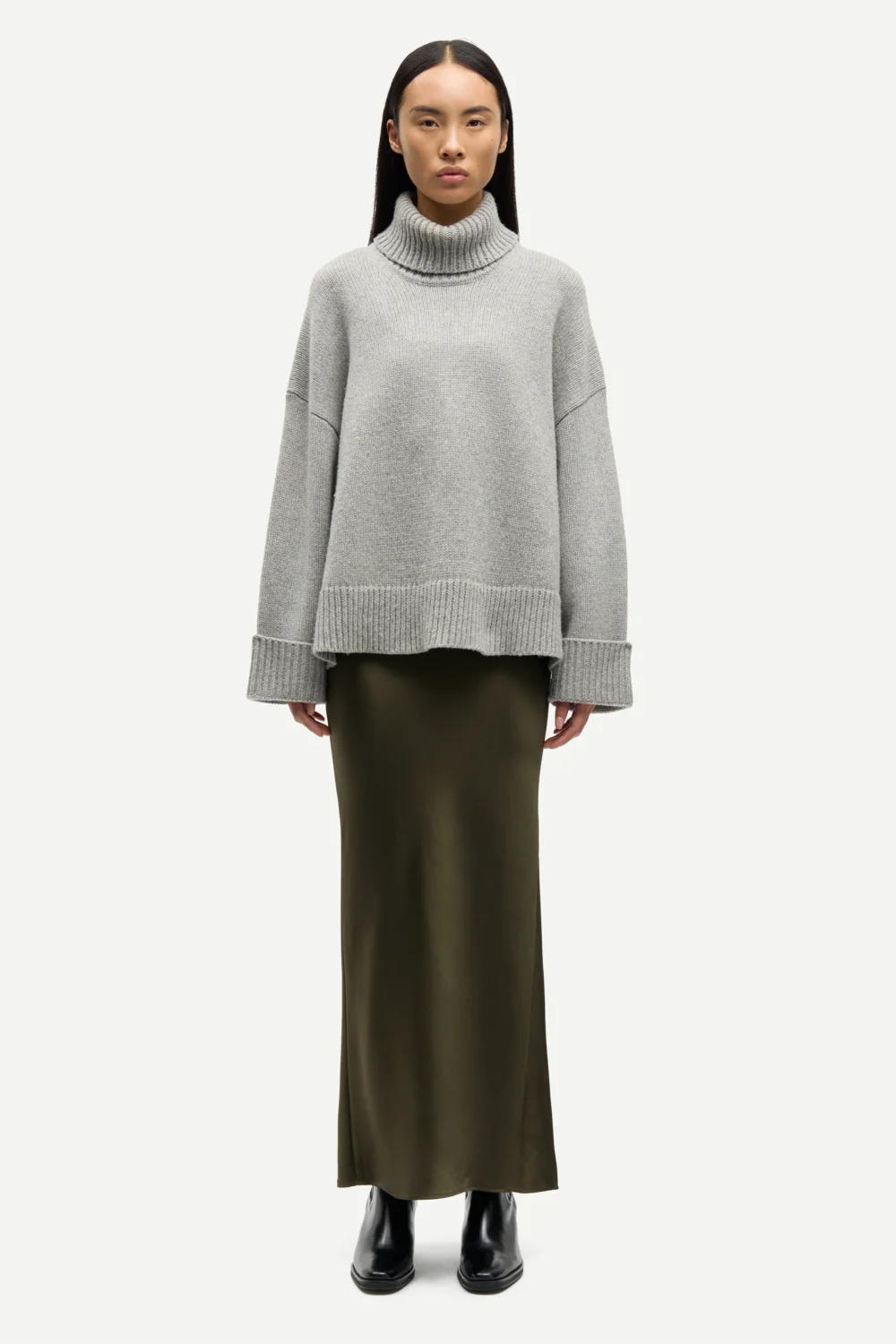 Sakeiku turtleneck sweater in grey melange - 5