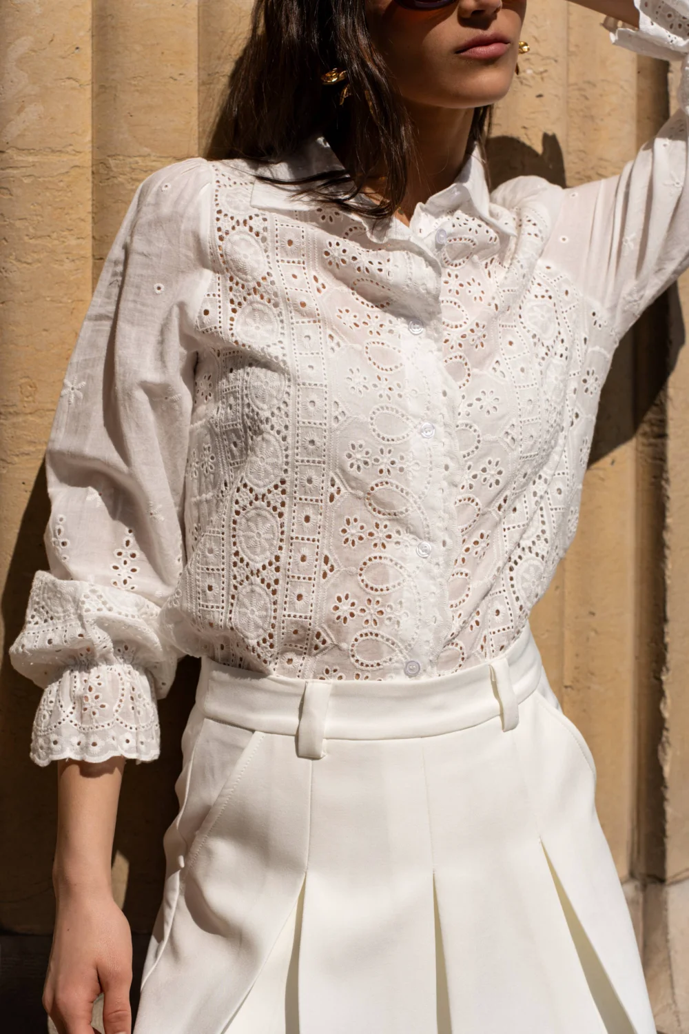 Broderie Anglaise Shirt in white