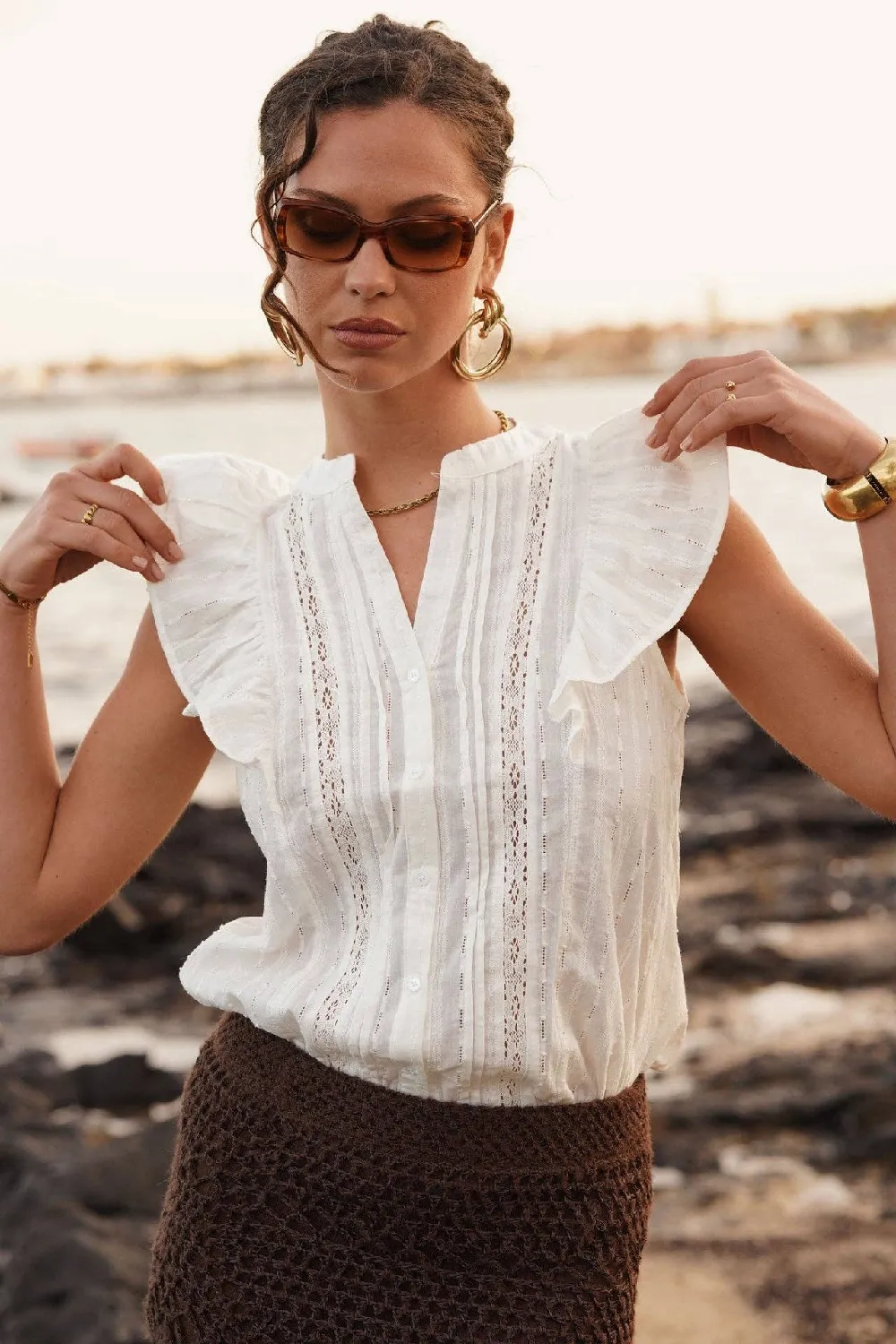 Pernilla broderie anglaise shirt