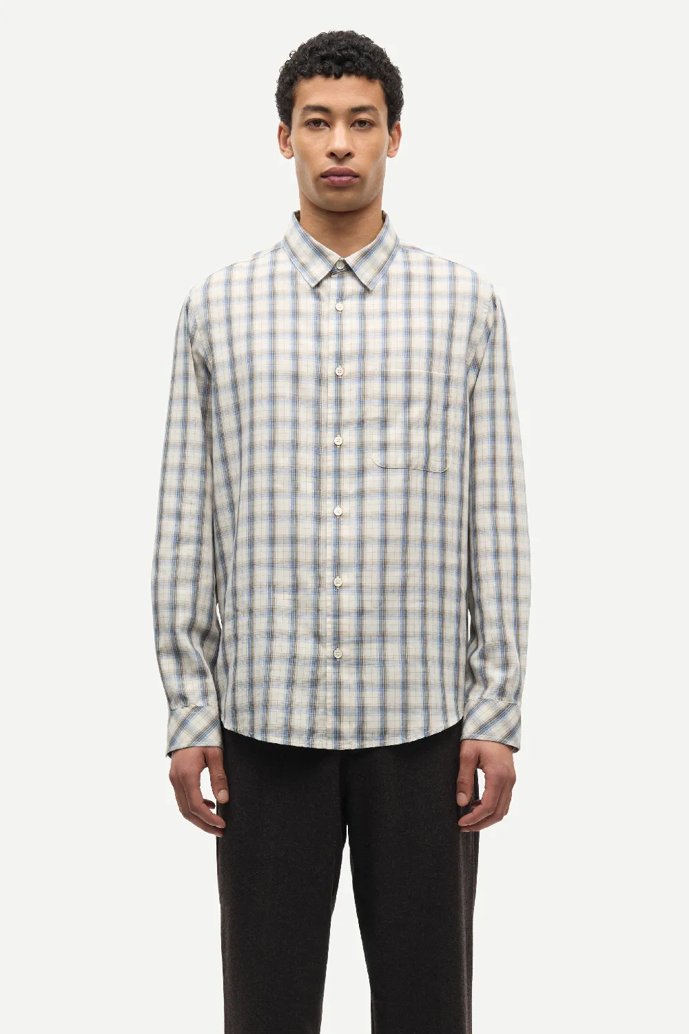 Saryan J shirt in bright cobalt