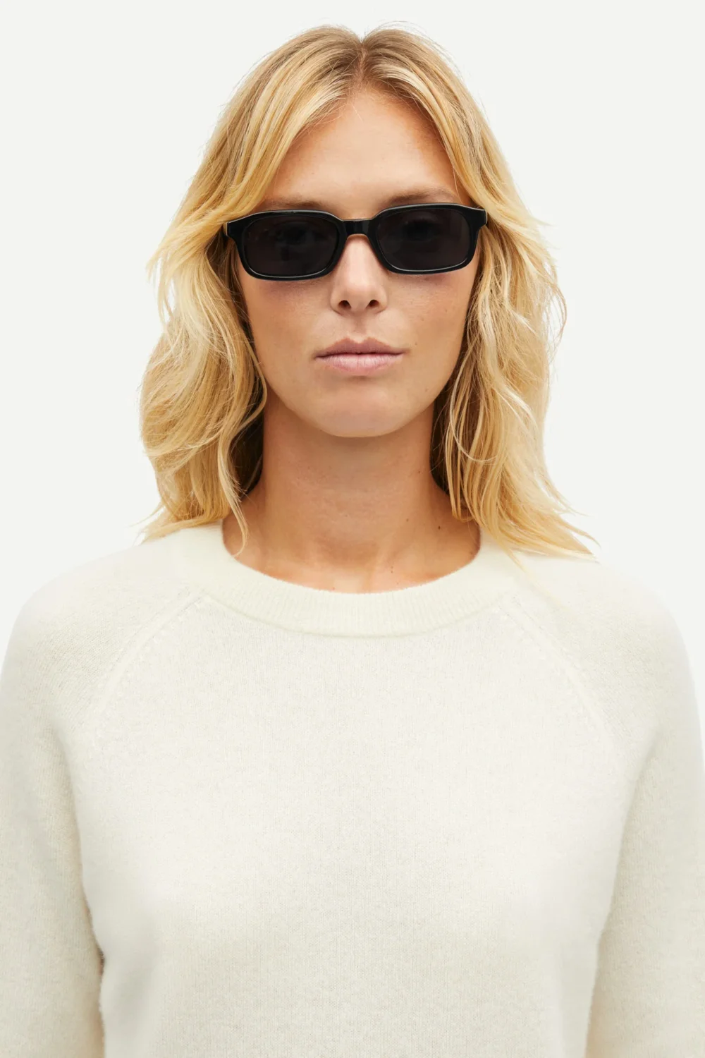 Pure cashmere crew neck in cream