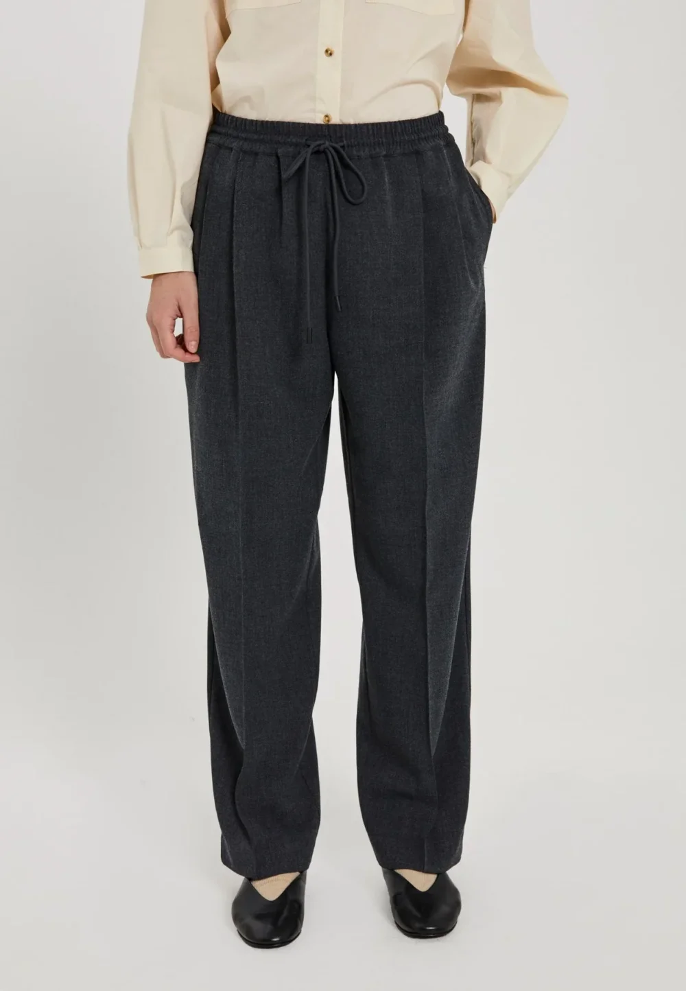 Cano casual pants in dark grey melange