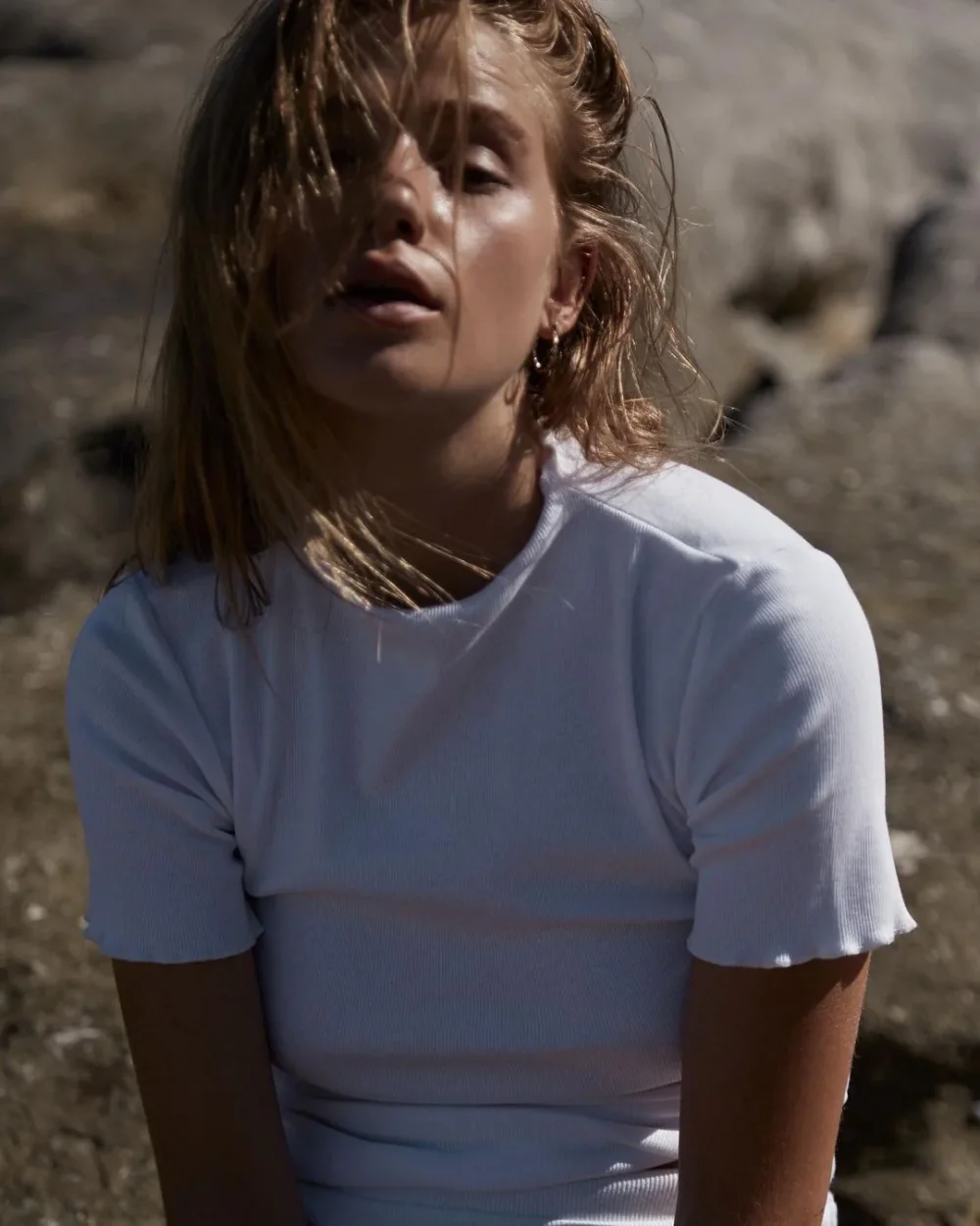 The Lola Ruffle Tee in white