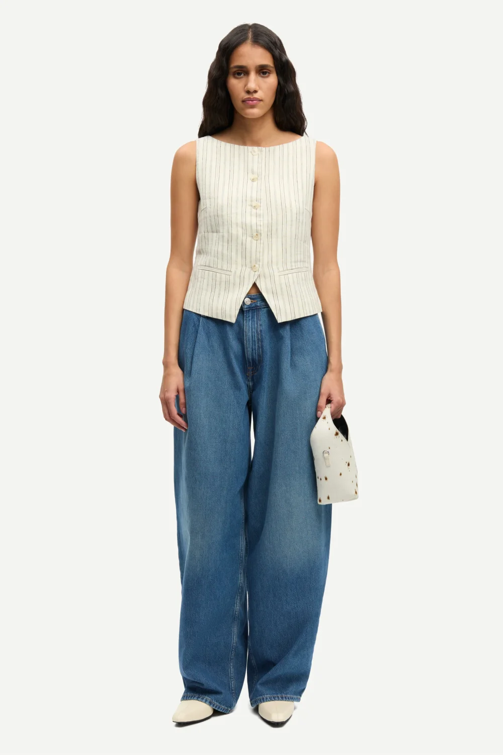 Saloves vest in bone stripe - 5