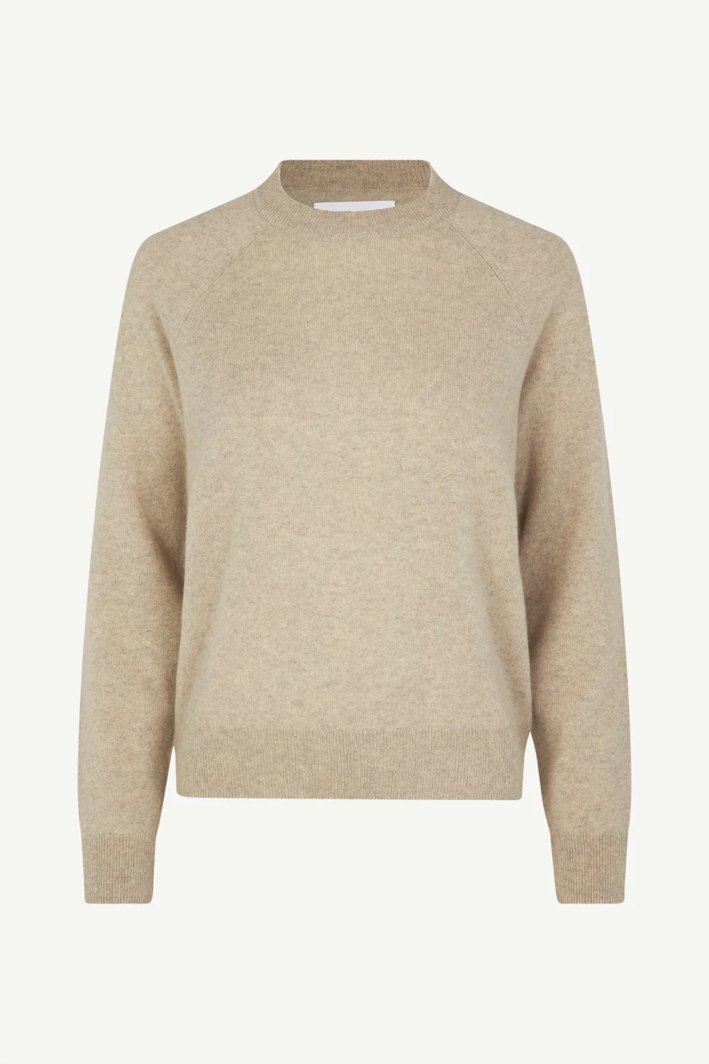 Pure cashmere crew neck cream melange
