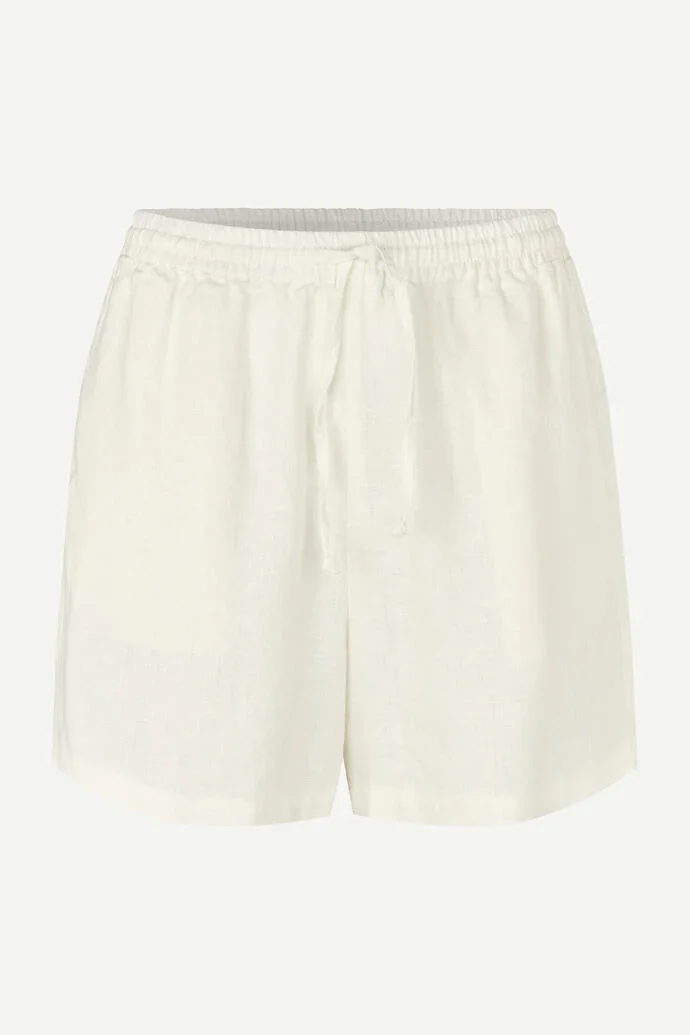 Linen drawstring shorts in ivory white