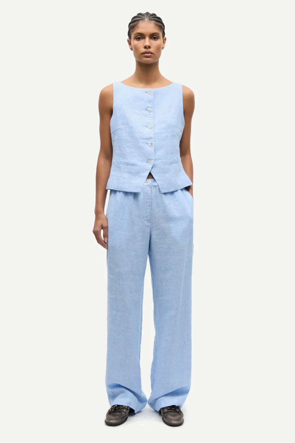 Satoves trousers in bel air blue mel.