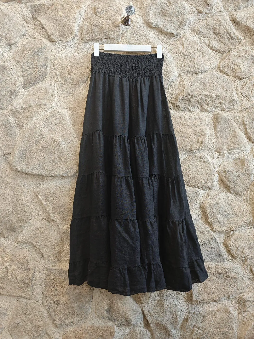 Ref-80212 ROCK LEINEN 100%: Negro