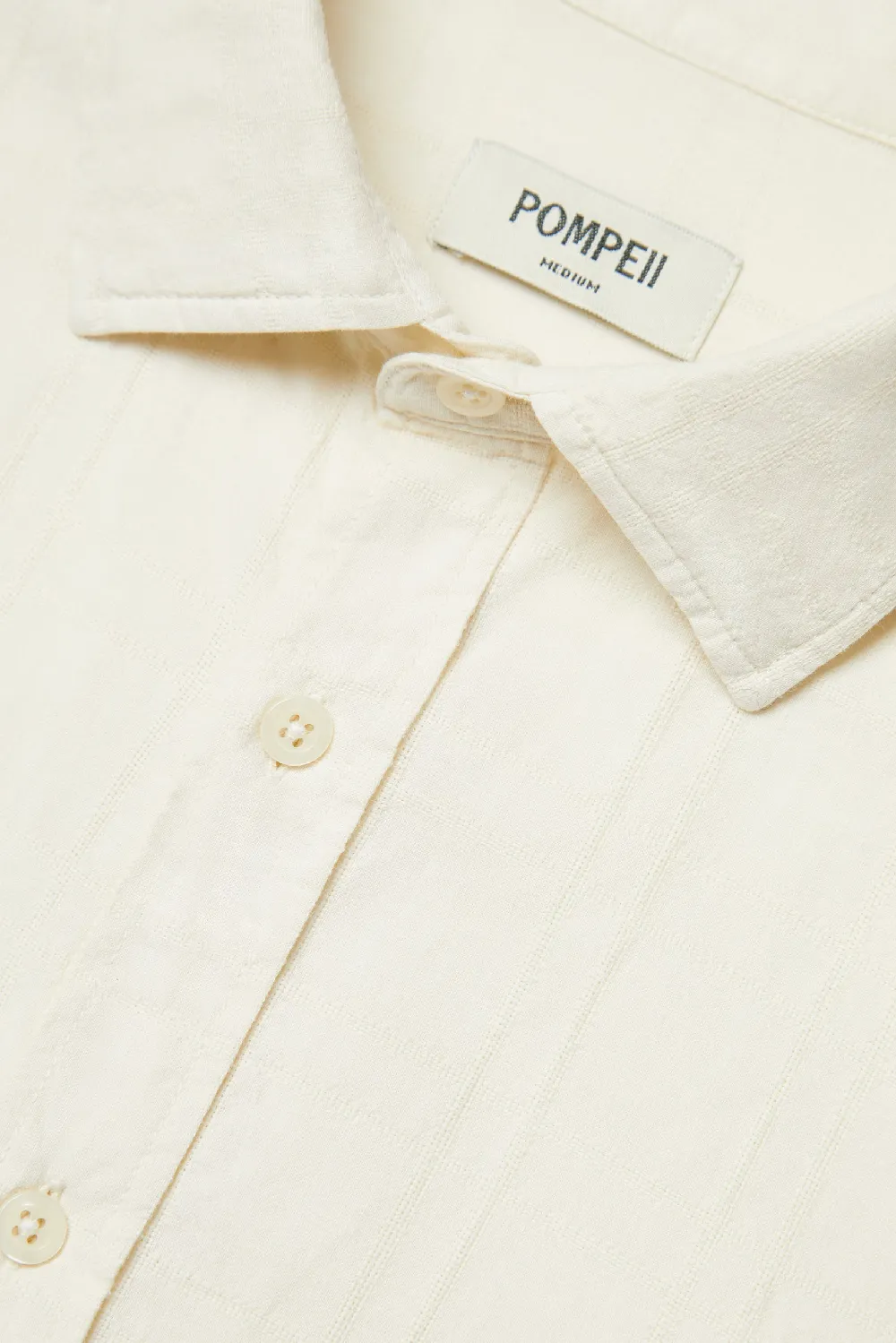 CREAM STRUCTURED RELAXED SHIRT - 3