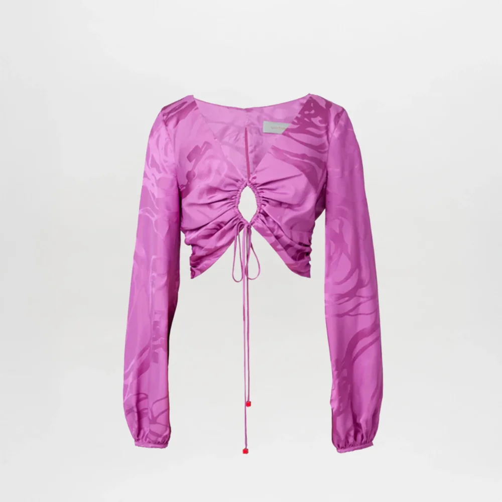 Odette Blouse Magenta Orchid Jacquard