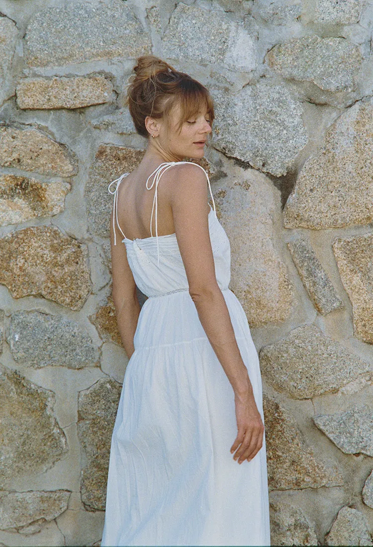 Petra White Embroidered Cotton Dress - 3