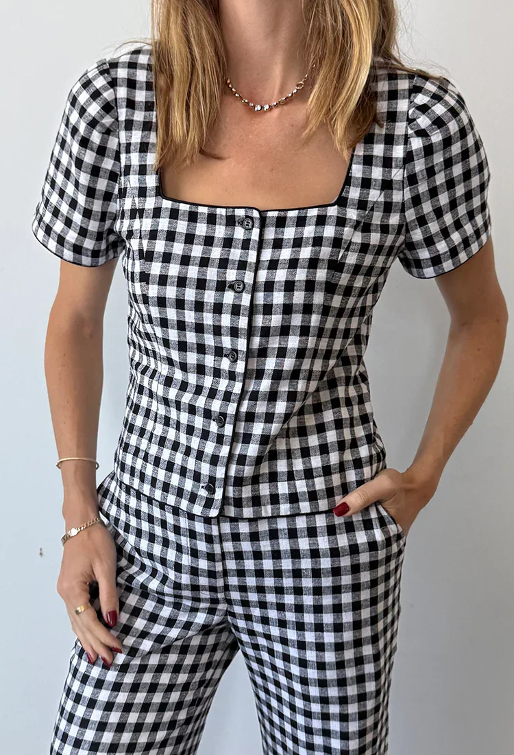 Nadia Gingham Top