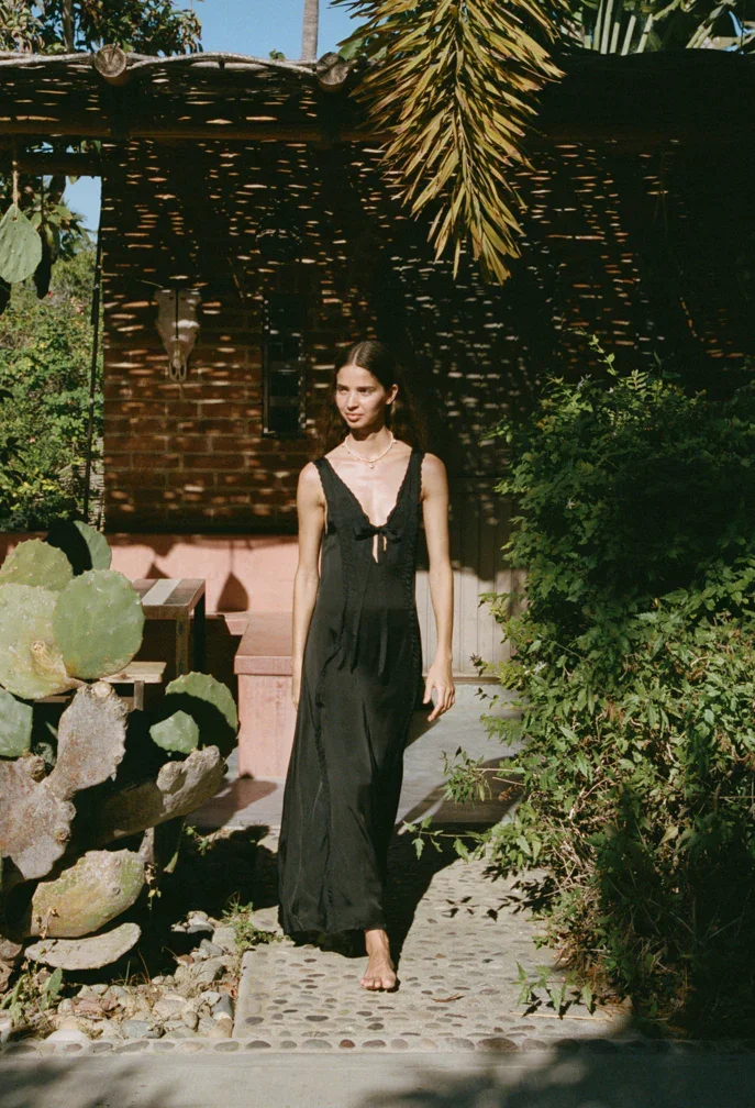 Serena Black Cupro Dress - 5