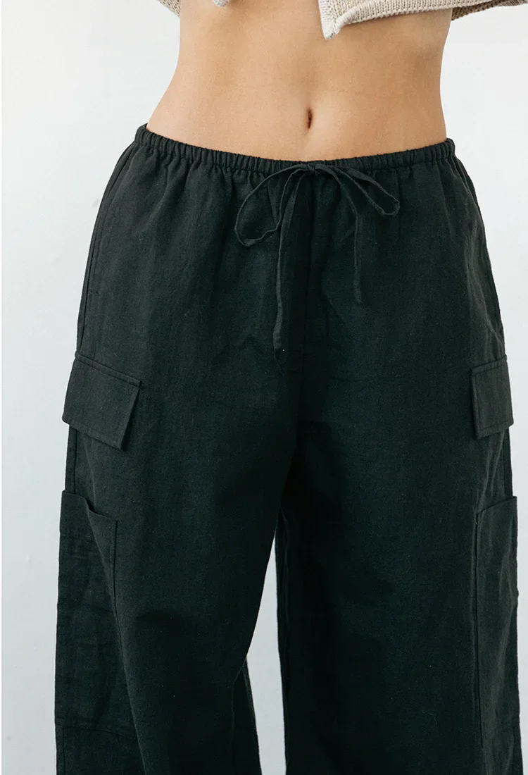 Marceau Black Linen Pant - 3