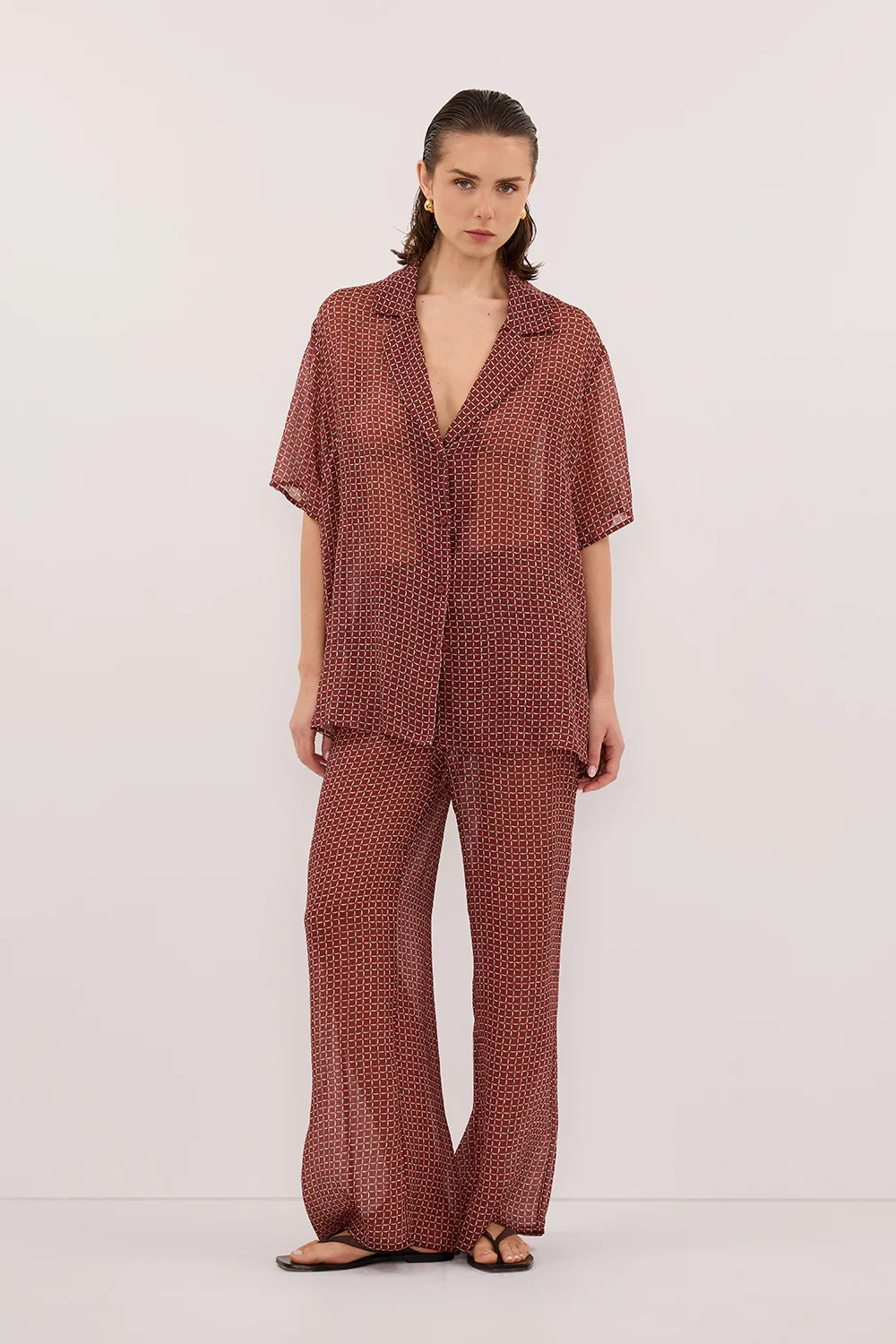 TIA SAHARA MICRO CHECK SHIRT